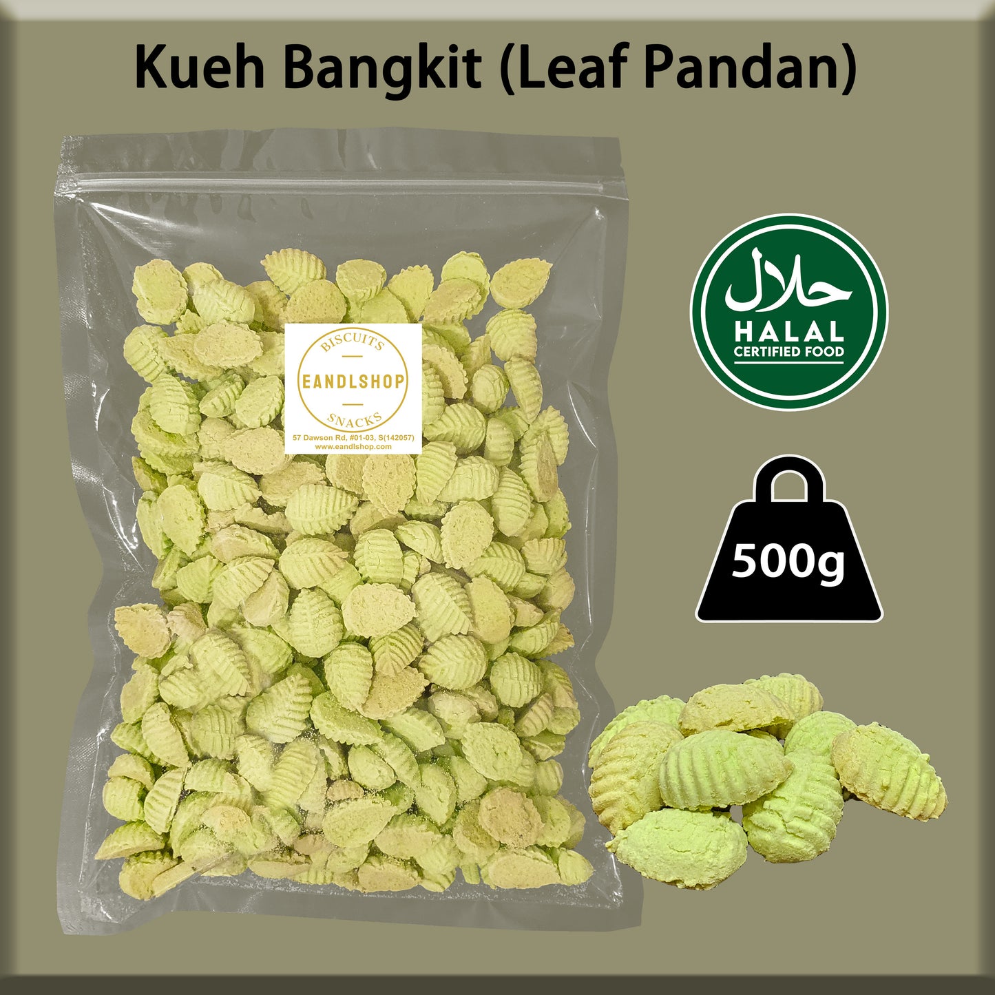 Kueh Bangkit (Leaf Pandan)