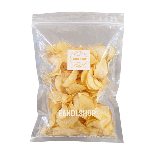 Tapioca Chips (Original). Old-school biscuits, modern snacks (chips, crackers), cakes, gummies, plums, dried fruits, nuts, herbal tea – available at www.EANDLSHOP.com