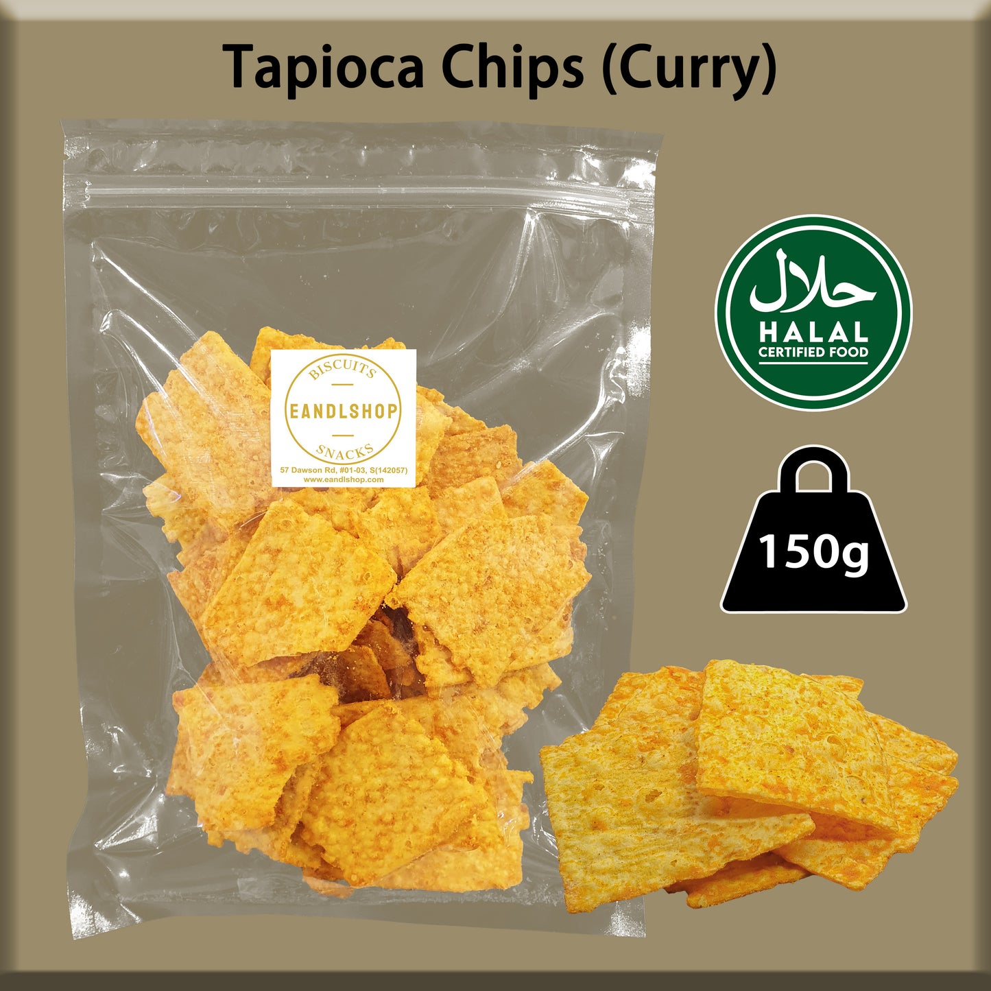 Tapioca Square (Curry) Cracker