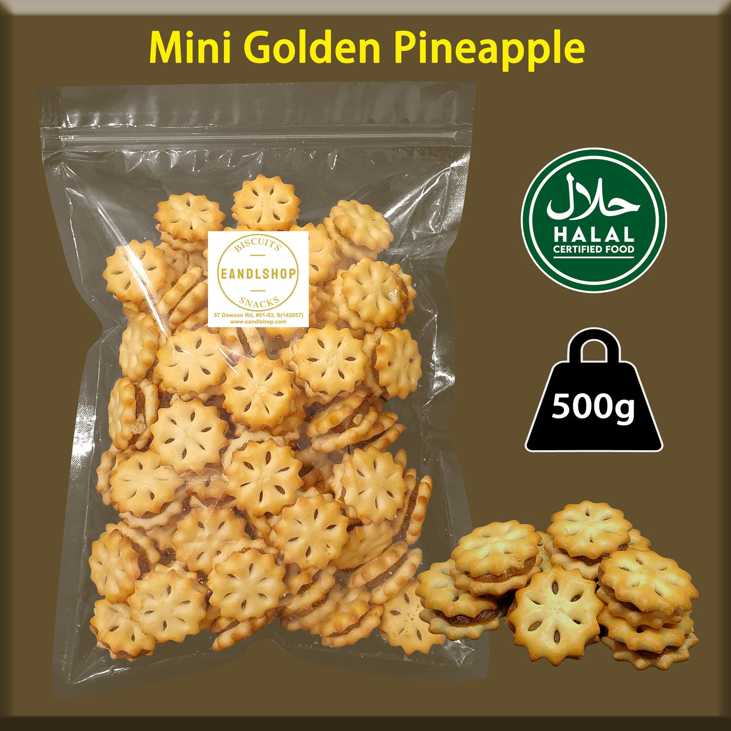 Mini Golden Pineapple Biscuits