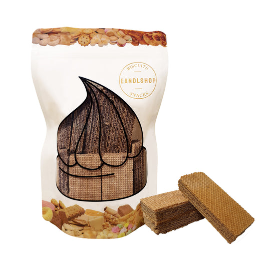 Chocolate Wafer (Dark). Old-school biscuits, modern snacks (chips, crackers), cakes, gummies, plums, dried fruits, nuts, herbal tea – available at www.EANDLSHOP.com