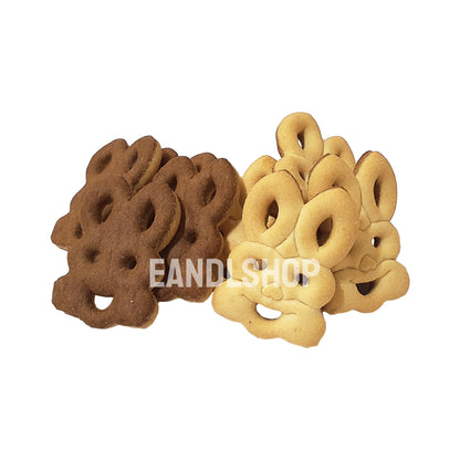 Rabbit Biscuit (2 Tone). Old-school biscuits, modern snacks (chips, crackers), cakes, gummies, plums, dried fruits, nuts, herbal tea – available at www.EANDLSHOP.com