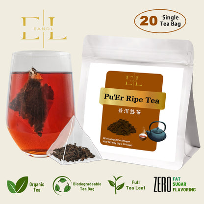 Lincang Pu Er Ripe Tea (Organic Full Tea Leaf - Yunnan)