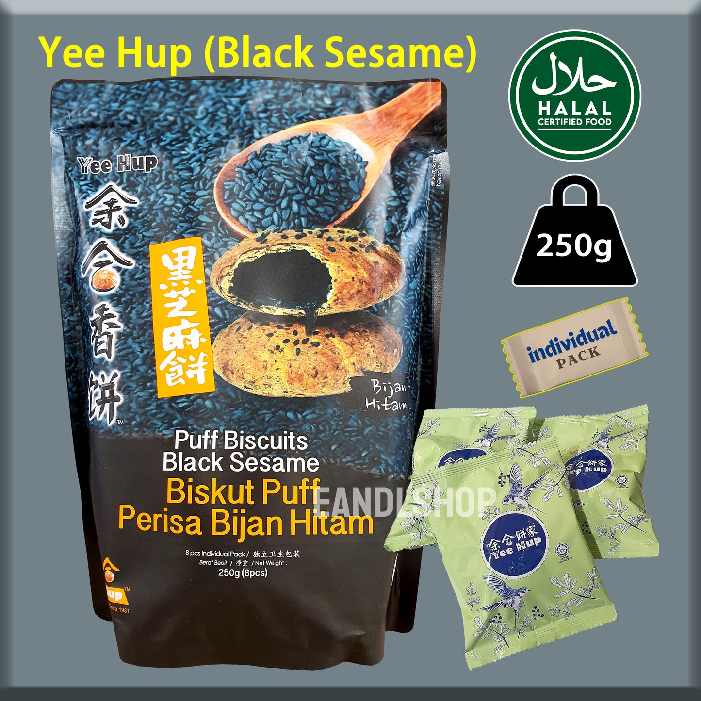 Yee Hup Black Sesame Heong Peah