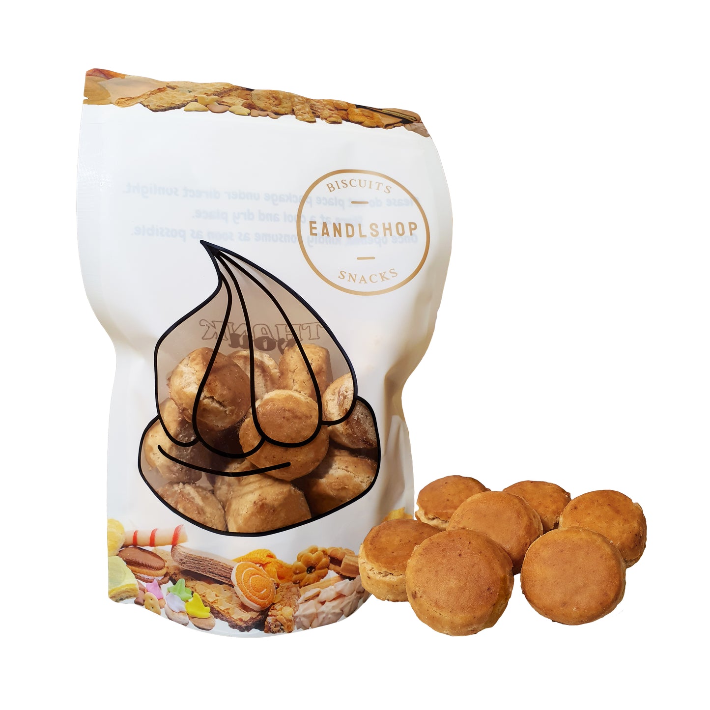 Peanut Cookies. Old-school biscuits, modern snacks (chips, crackers), cakes, gummies, plums, dried fruits, nuts, herbal tea – available at www.EANDLSHOP.com