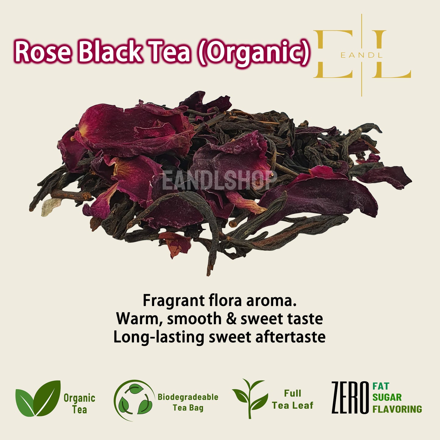 Rose Black Tea (Organic Full Tea Leaf - Yunnan)