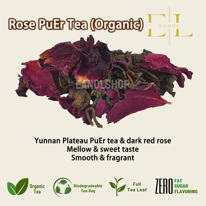 Rose Pu Er Tea (Organic Full Tea Leaf - Yunnan)