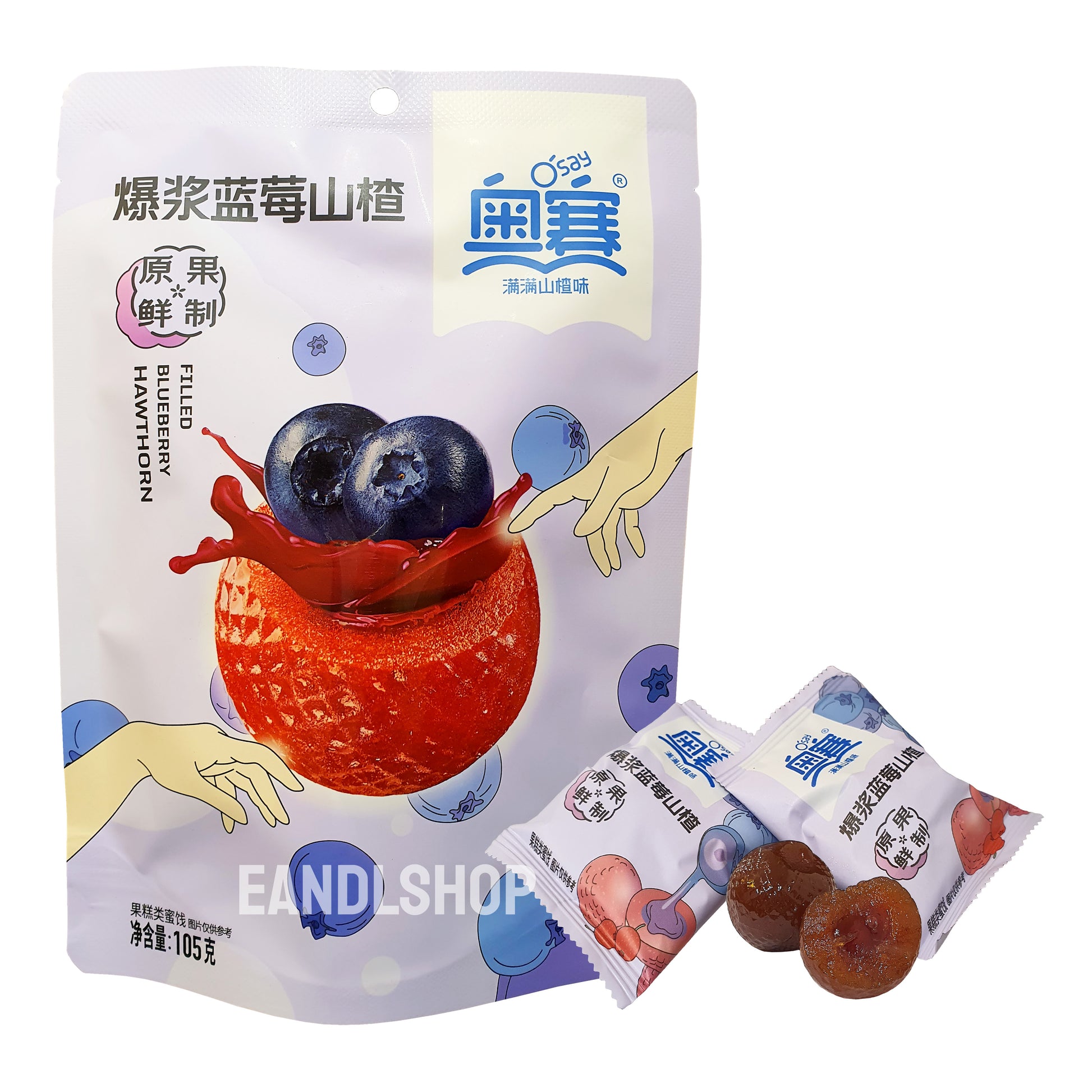 Filled Hawthorn Blueberry. Old-school biscuits, modern snacks (chips, crackers), cakes, gummies, plums, dried fruits, nuts, herbal tea – available at www.EANDLSHOP.com