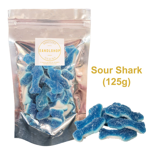 SourShark. Old-school biscuits, modern snacks (chips, crackers), cakes, gummies, plums, dried fruits, nuts, herbal tea – available at www.EANDLSHOP.com