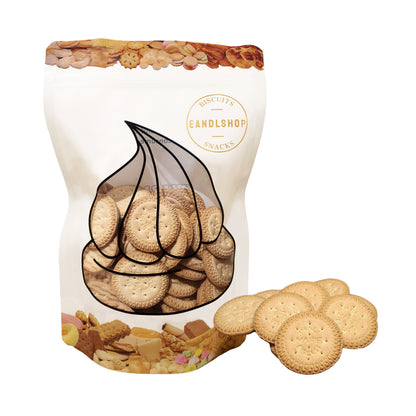 Small Marie Biscuit. Old-school biscuits, modern snacks (chips, crackers), cakes, gummies, plums, dried fruits, nuts, herbal tea – available at www.EANDLSHOP.com