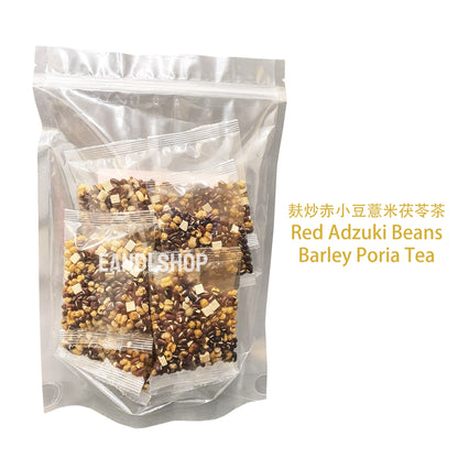 Adzuki Red Beans Barley Poria Tea. Old-school biscuits, modern snacks (chips, crackers), cakes, gummies, plums, dried fruits, nuts, herbal tea – available at www.EANDLSHOP.com