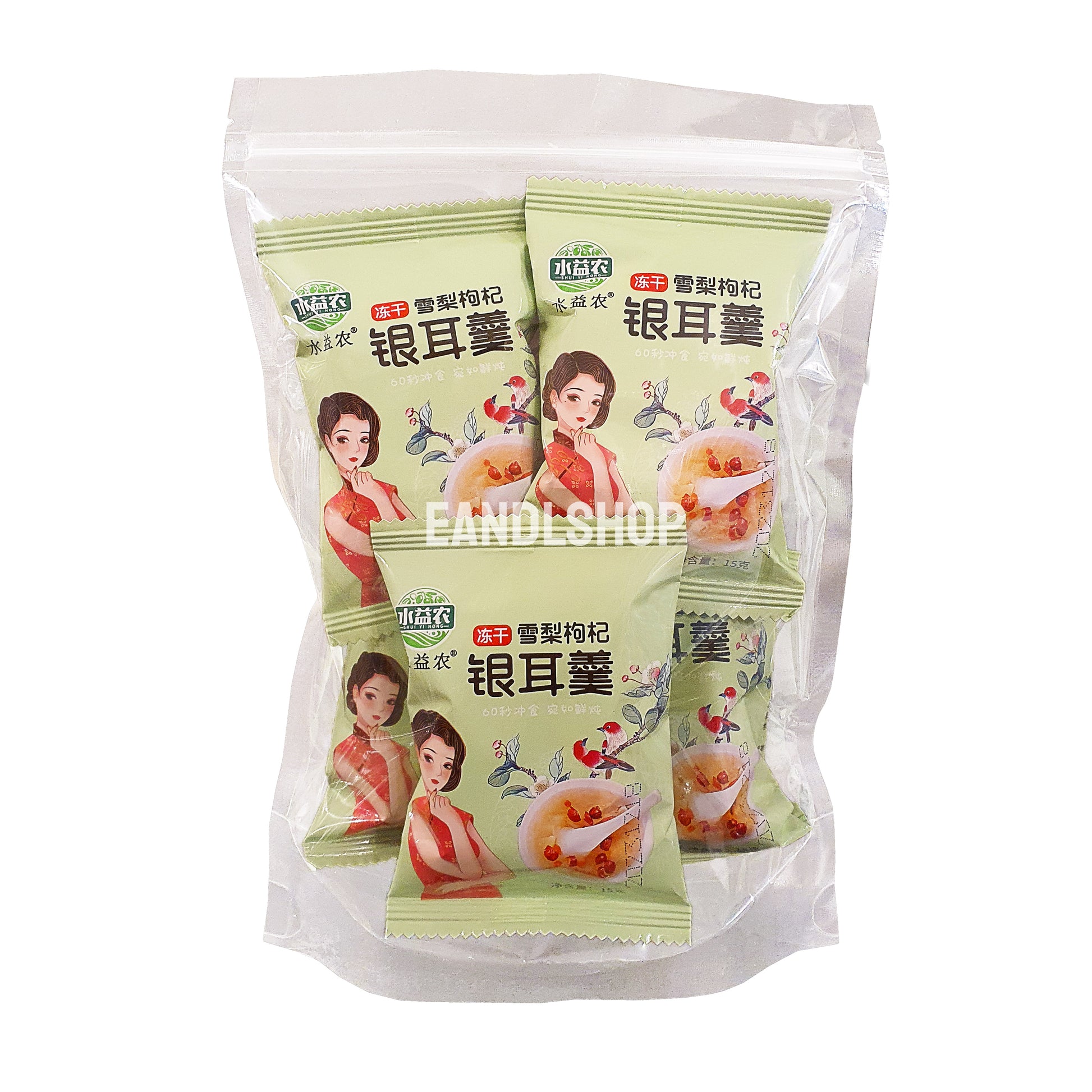 Snow Pear Wolfberry White Fungus. Old-school biscuits, modern snacks (chips, crackers), cakes, gummies, plums, dried fruits, nuts, herbal tea – available at www.EANDLSHOP.com
