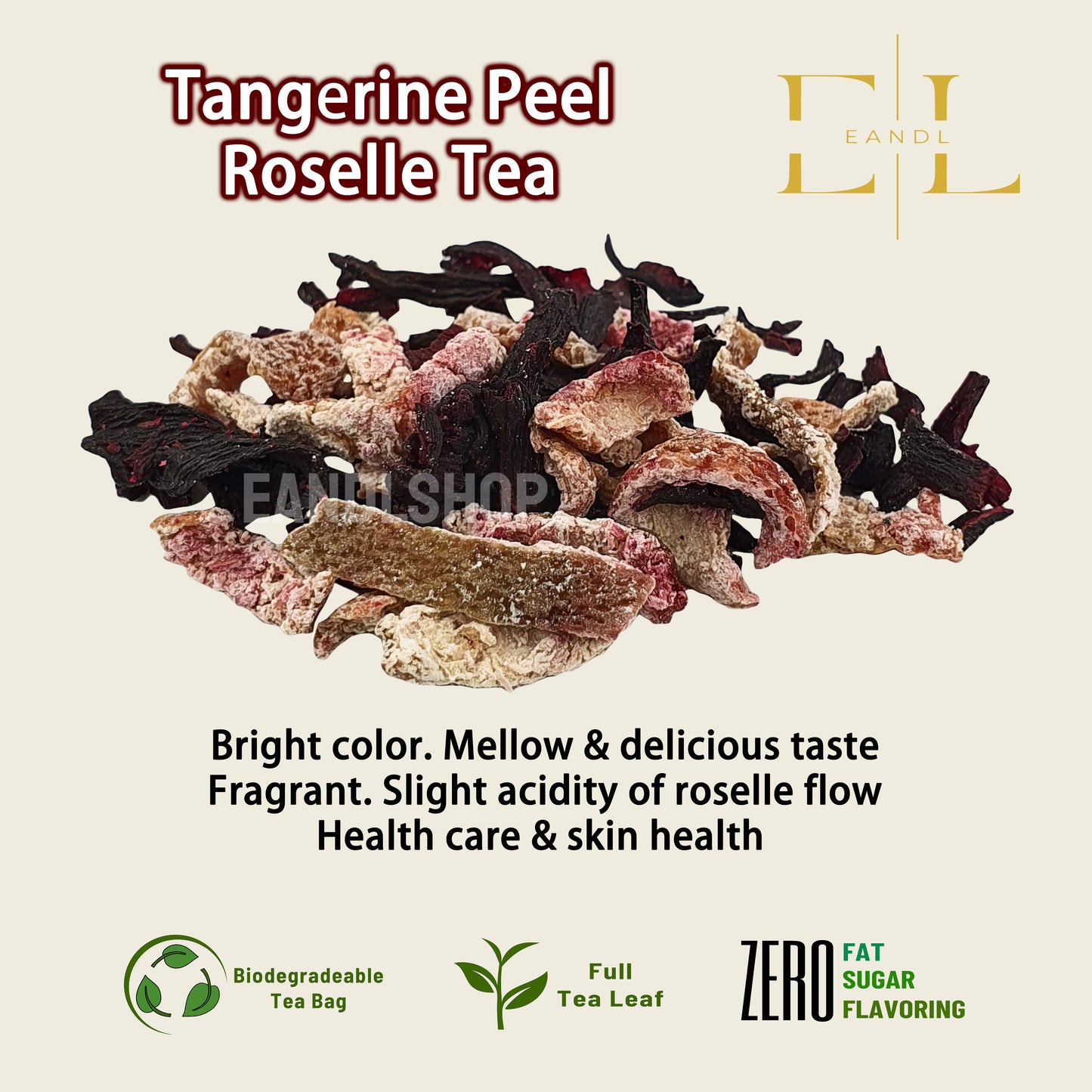 Tangerine Peel Roselle Tea (Yunnan, Full Tea Leaf)