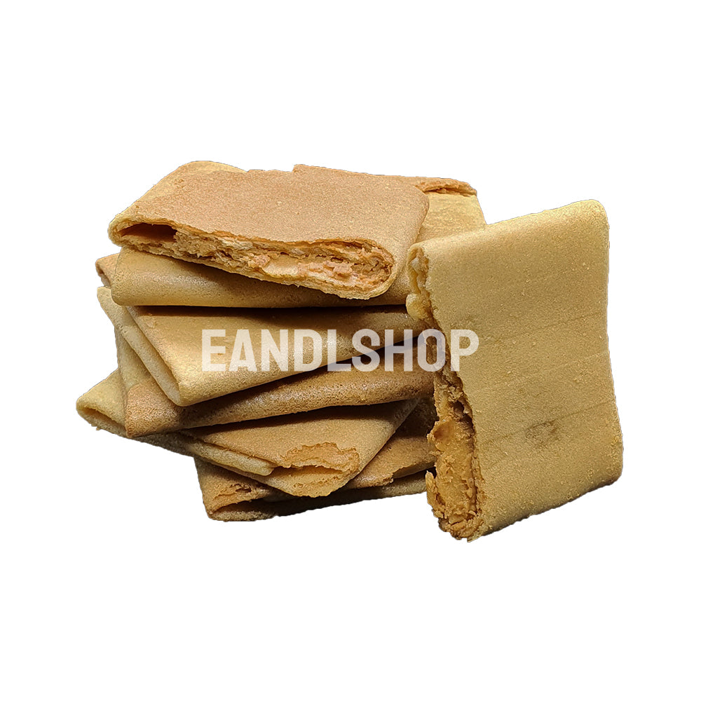 Pillow Wafer (Peanut). Old-school biscuits, modern snacks (chips, crackers), cakes, gummies, plums, dried fruits, nuts, herbal tea – available at www.EANDLSHOP.com