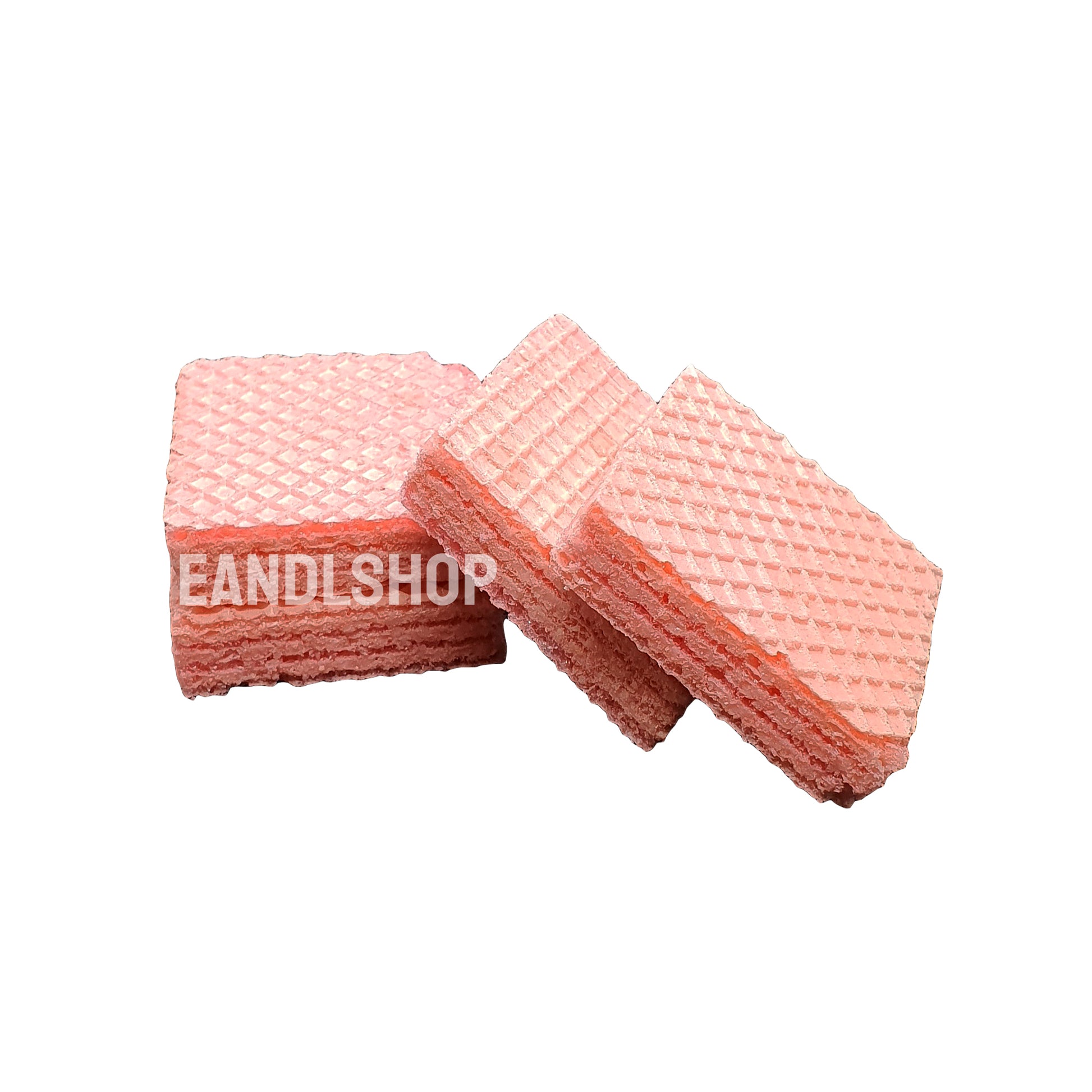 Strawberry Wafer (Square). Old-school biscuits, modern snacks (chips, crackers), cakes, gummies, plums, dried fruits, nuts, herbal tea – available at www.EANDLSHOP.com